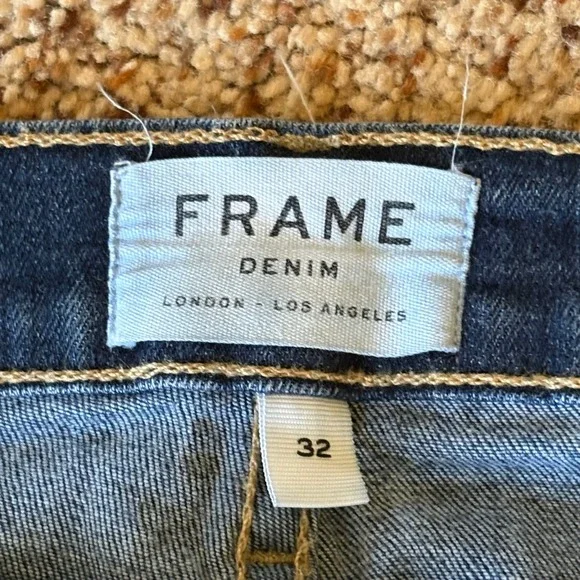 Frame Denim Women Le Skinny de Jeanne Jean Size 32 (Fits 30") Dark Blue Mid Rise - Picture 9 of 16